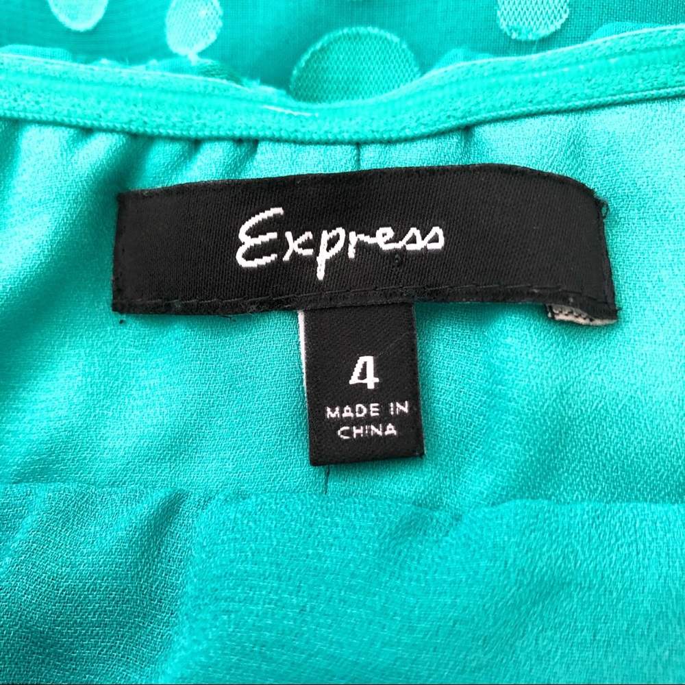 Express Dress Sz 4 Green Strapless Empire Waist - Picture 3 of 8